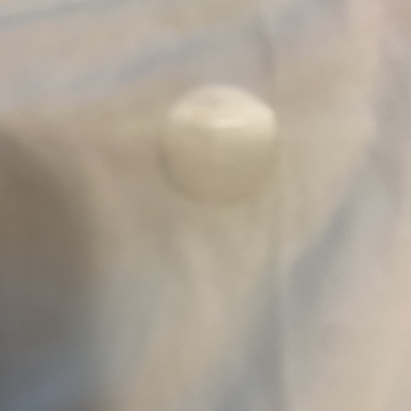 PAC cares size large crop button top white with pink trim new - Picture 2 of 5